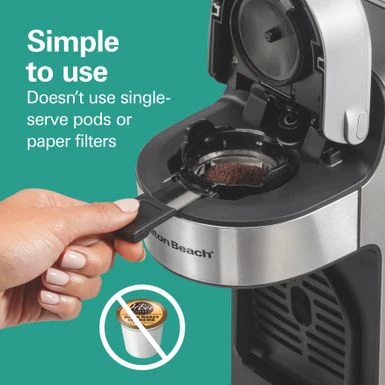 Hamilton Beach The Scoop Single-Serve Stainless Steel Coffee Maker With Removable Reservoir - Stainless Steel 6 Hamilton Beach The Scoop Single-Serve Stainless Steel Coffee Maker With Removable Reservoir - Stainless Steel - Image 4