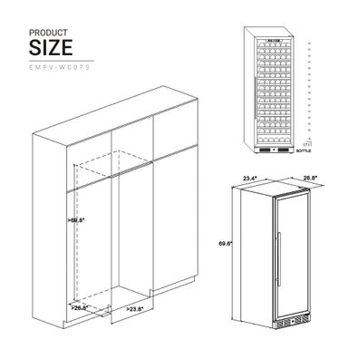 24 In. Single Zone 171-Bottle Built-In Wine Cooler In Stainless Steel - Stainless Steel 4 24 In. Single Zone 171-Bottle Built-In Wine Cooler In Stainless Steel - Stainless Steel - Image 2