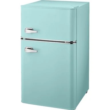 Insignia™ - Retro 3.1 Cu. Ft. Mini Fridge With Top Freezer - Mint 4 Insignia™ - Retro 3.1 Cu. Ft. Mini Fridge With Top Freezer - Mint - Image 2