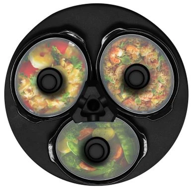 Round Triple 1.5 Qt Slow Cooker Server In Copper With 3 Ceramic Pots - Variable Temperature Control - Stoneware - 1-2 Quarts 12 Round Triple 1.5 Qt Slow Cooker Server In Copper With 3 Ceramic Pots - Variable Temperature Control - Stoneware - 1-2 Quarts - Image 10