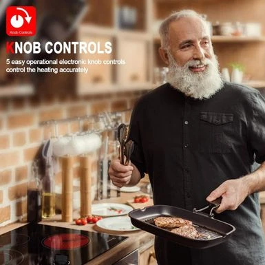 Gasland Chef 36"Built-in Radiant Electric Cooktop With 5 Burners, Electric Ceramic Cooktop Knob Control, 240V - Black 8 Gasland Chef 36"Built-in Radiant Electric Cooktop With 5 Burners, Electric Ceramic Cooktop Knob Control, 240V - Black - Image 6