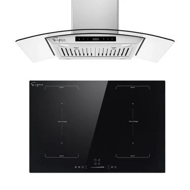 2 Piece Kitchen Appliances Packages Including 30" Induction Cooktop And 36" Island Range Hood - Black 3 2 Piece Kitchen Appliances Packages Including 30" Induction Cooktop And 36" Island Range Hood - Black