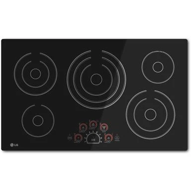 LG 36 Inch 5 Burner Black Electric Cooktop 4 LG 36 Inch 5 Burner Black Electric Cooktop - Image 2