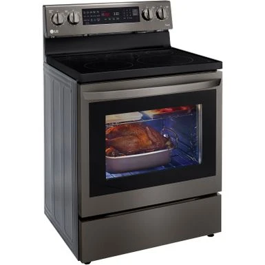 LG 6.3-Cu. Ft. Electric Smart Range With InstaView And AirFry, Black Stainless Steel 6 LG 6.3-Cu. Ft. Electric Smart Range With InstaView And AirFry, Black Stainless Steel - Image 4