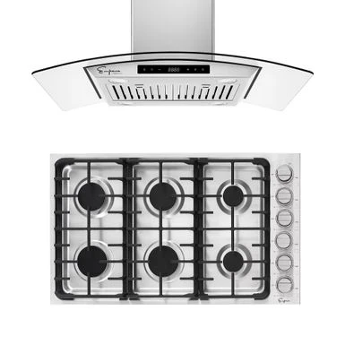 2 Piece Kitchen Appliances Packages Including 36" Gas Cooktop And 36" Island Range Hood - 36" 3 2 Piece Kitchen Appliances Packages Including 36" Gas Cooktop And 36" Island Range Hood - 36"