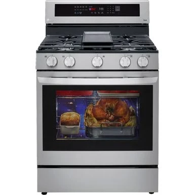 LG - 5.8 Cu. Ft. Smart Freestanding Gas True Convection Range With EasyClean And InstaView - Stainless Steel 3 LG - 5.8 Cu. Ft. Smart Freestanding Gas True Convection Range With EasyClean And InstaView - Stainless Steel
