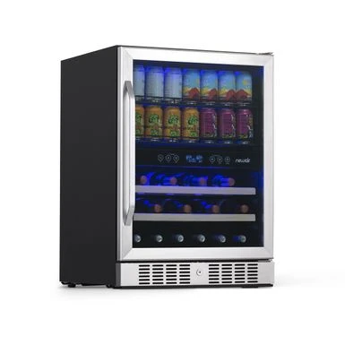 NewAir 24" Built-in Dual Zone 20 Bottle And 70 Can Wine And Beverage Fridge In Stainless Steel - Silver 4 NewAir 24" Built-in Dual Zone 20 Bottle And 70 Can Wine And Beverage Fridge In Stainless Steel - Silver - Image 2