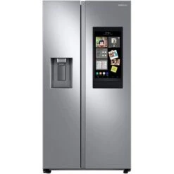 Samsung - 26.7 Cu. Ft. Side-by-Side Smart Refrigerator With 21.5" Touch-Screen Family Hub - Stainless Steel