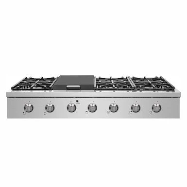 48 In. Professional Style Cooktop Stainless Steel With 6-Burners And With Griddle - Silver 3 48 In. Professional Style Cooktop Stainless Steel With 6-Burners And With Griddle - Silver