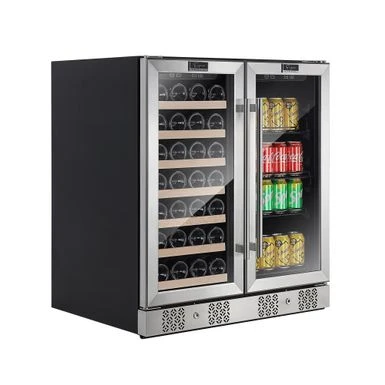 30 In. Dual Zone 33-Bottle Wine 96-Can Beverage Cooler Refrigerator - Stainless Steel 3 30 In. Dual Zone 33-Bottle Wine 96-Can Beverage Cooler Refrigerator - Stainless Steel