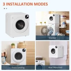 HOMCOM Compact Laundry Dryer Machine, 1300W, 3.22 Cu. Ft. Electric Portable Clothes Dryer With 7 Drying Modes - 23.5" X 20" X 27.5" - White 15 HOMCOM Compact Laundry Dryer Machine, 1300W, 3.22 Cu. Ft. Electric Portable Clothes Dryer With 7 Drying Modes - 23.5" X 20" X 27.5" - White -KitchenAid Shop 776824ab c49b 48fc 8f4d 98c223dbdd17