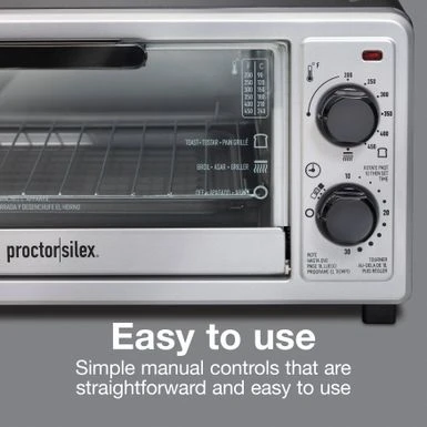 Proctor Silex 4 Slice Toaster Oven - Silver 5 Proctor Silex 4 Slice Toaster Oven - Silver - Image 3