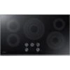 Samsung 36 Inch Electric Cooktop - Black With Stainless Trim