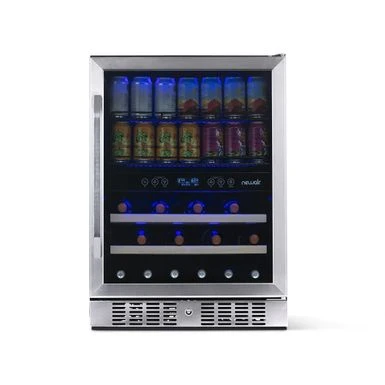 NewAir 24" Built-in Dual Zone 20 Bottle And 70 Can Wine And Beverage Fridge In Stainless Steel - Silver 3 NewAir 24" Built-in Dual Zone 20 Bottle And 70 Can Wine And Beverage Fridge In Stainless Steel - Silver