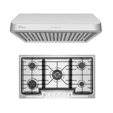2 Piece Kitchen Package With 36" Gas Cooktop & 36" Ducted Under Cabinet Range Hood - N/A - Silver 3 2 Piece Kitchen Package With 36" Gas Cooktop & 36" Ducted Under Cabinet Range Hood - N/A - Silver
