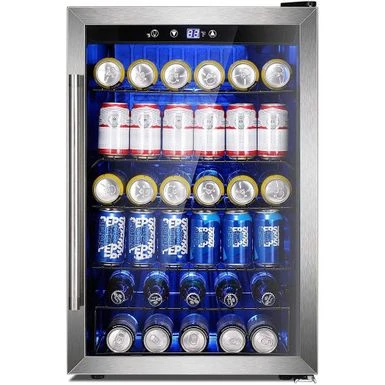 Beverage Refrigerator Cooler-145 Can Mini Fridge Clear Front - 4.5 Cu.ft 4 Beverage Refrigerator Cooler-145 Can Mini Fridge Clear Front - 4.5 Cu.ft - Image 2