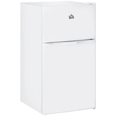 HOMCOM Double Door Mini Fridge With Freezer, 3.2 Cu.Ft Compact Refrigerator With Adjustable Shelf, Adjustable Thermostat - 18" W X 19.75" D X 34" H - White 3 HOMCOM Double Door Mini Fridge With Freezer, 3.2 Cu.Ft Compact Refrigerator With Adjustable Shelf, Adjustable Thermostat - 18" W X 19.75" D X 34" H - White