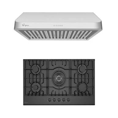 2 Piece Kitchen Package With 30" Gas Cooktop & 30" Ducted Under Cabinet Range Hood - N/A - Silver 3 2 Piece Kitchen Package With 30" Gas Cooktop & 30" Ducted Under Cabinet Range Hood - N/A - Silver