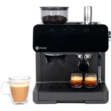 GE Profile - Semi-Automatic Espresso Machine With 15 Bars Of Pressure, Milk Frother, And Built-In Wi-Fi - Black 3 GE Profile - Semi-Automatic Espresso Machine With 15 Bars Of Pressure, Milk Frother, And Built-In Wi-Fi - Black