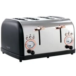 MegaChef 4 Slice Wide Slot Toaster With Variable Browning - 4 Slice - Stainless Steel - 4 Slice
