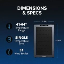 Newair Shadow Series Wine Cooler Refrigerator 51 Bottle, Freestanding Mirrored Wine Fridge With Compressor Cooling - Black 18 Newair Shadow Series Wine Cooler Refrigerator 51 Bottle, Freestanding Mirrored Wine Fridge With Compressor Cooling - Black -KitchenAid Shop 83f49a97 4377 419d a1c0 83a836c95abe