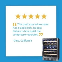 Newair 24" Built-in 46 Bottle Dual Zone Compressor Wine Fridge In Stainless Steel, Quiet Operation - Silver -KitchenAid Shop 850ddd0e 7e6a 48ae be6b 4f19efc8ac92