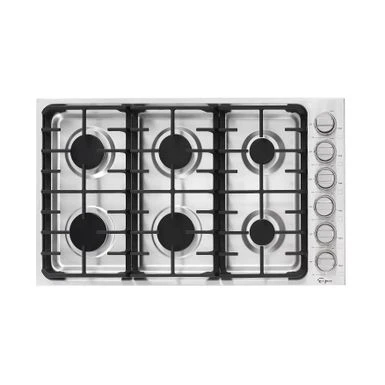 36-in Built-in Gas Cooktop With 6 Sealed Burners In Stainless Steel - LPG Convertible - 18,000-BTUs Power Burner - Silver 3 36-in Built-in Gas Cooktop With 6 Sealed Burners In Stainless Steel - LPG Convertible - 18,000-BTUs Power Burner - Silver