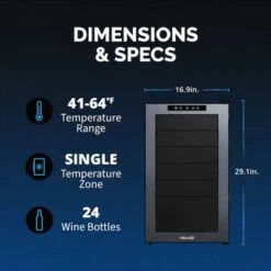 Newair Shadow Series Wine Cooler Refrigerator 24 Bottle, Freestanding Mirrored Wine Fridge With Compressor Cooling - Black -KitchenAid Shop 892e30c1 9bfc 4726 9e53 fd7eb57b5136