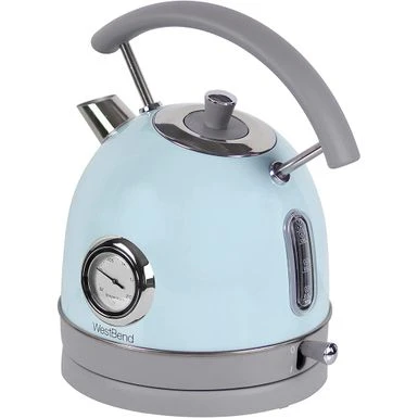 West Bend Electric Kettle Retro-Styled Stainless Steel 1500 Watts With - Blue 4 West Bend Electric Kettle Retro-Styled Stainless Steel 1500 Watts With - Blue - Image 2