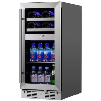 TITAN Signature 15 In. 8-Bottle And 40-Can Stainless Steel Single Door Dual Zone Built-In Wine And Beverage Cooler - SS-WB150840DZ 3 TITAN Signature 15 In. 8-Bottle And 40-Can Stainless Steel Single Door Dual Zone Built-In Wine And Beverage Cooler - SS-WB150840DZ