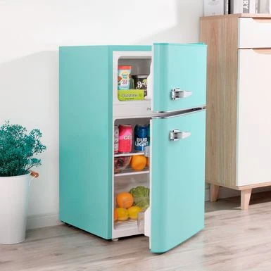 Insignia™ - Retro 3.1 Cu. Ft. Mini Fridge With Top Freezer - Mint 6 Insignia™ - Retro 3.1 Cu. Ft. Mini Fridge With Top Freezer - Mint - Image 4