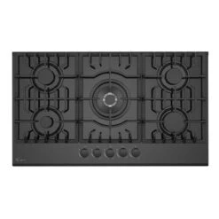 Built-in 36" Tempered Glass Gas Cooktop - 5 Sealed Burners Cook Tops - Black