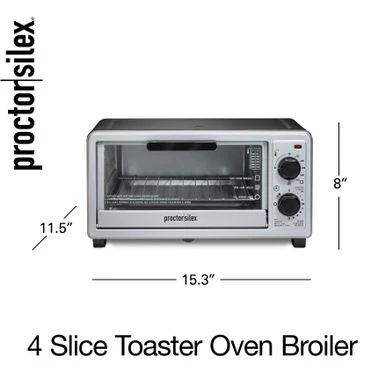 Proctor Silex 4 Slice Toaster Oven - Silver 9 Proctor Silex 4 Slice Toaster Oven - Silver - Image 7