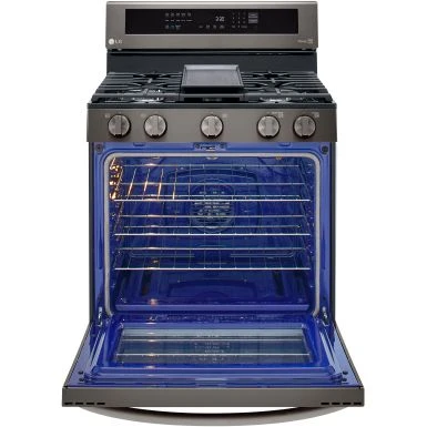 LG 5.8-Cu. Ft. Gas Convection Smart Range With AirFry And InstaView, Black Stainless Steel 5 LG 5.8-Cu. Ft. Gas Convection Smart Range With AirFry And InstaView, Black Stainless Steel - Image 3
