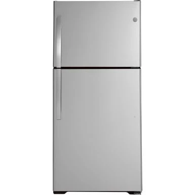GE - 21.9 Cu. Ft. Garage-Ready Top-Freezer Refrigerator - Stainless Steel 3 GE - 21.9 Cu. Ft. Garage-Ready Top-Freezer Refrigerator - Stainless Steel