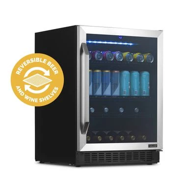 NewAir FlipShelf 24" 179 Can Or 49 Bottle, Built-in Or Freestanding Wine And Beverage Fridge With Reversible Shelves - Stainless Steel 3 NewAir FlipShelf 24" 179 Can Or 49 Bottle, Built-in Or Freestanding Wine And Beverage Fridge With Reversible Shelves - Stainless Steel