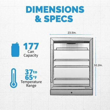 NewAir 24" Built-in Or Freestanding 177 Can Beverage Fridge In Stainless Steel With Precision Digital Thermostat - Stainless Steel 9 NewAir 24" Built-in Or Freestanding 177 Can Beverage Fridge In Stainless Steel With Precision Digital Thermostat - Stainless Steel - Image 7