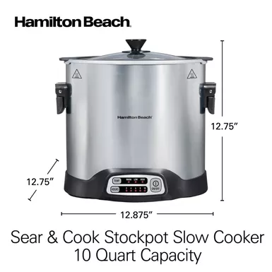 Hamilton Beach - 10qt Sear & Cook Stockpot Slow Cooker Silver 17 Hamilton Beach - 10qt Sear & Cook Stockpot Slow Cooker Silver - Image 15