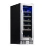 Newair 12" Built-In 19 Bottle Wine Fridge In Stainless Steel, With Precision Digital Thermostat And Premium Beech Wood Shelves - Black