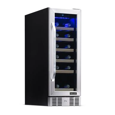 Newair 12" Built-In 19 Bottle Wine Fridge In Stainless Steel, With Precision Digital Thermostat And Premium Beech Wood Shelves - Black 3 Newair 12" Built-In 19 Bottle Wine Fridge In Stainless Steel, With Precision Digital Thermostat And Premium Beech Wood Shelves - Black
