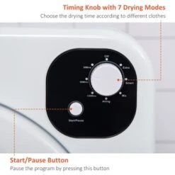 HOMCOM Compact Laundry Dryer Machine, 1300W, 3.22 Cu. Ft. Electric Portable Clothes Dryer With 7 Drying Modes - 23.5" X 20" X 27.5" - White 13 HOMCOM Compact Laundry Dryer Machine, 1300W, 3.22 Cu. Ft. Electric Portable Clothes Dryer With 7 Drying Modes - 23.5" X 20" X 27.5" - White -KitchenAid Shop af8e30e3 d24c 4b89 813c 53e0e80f364e