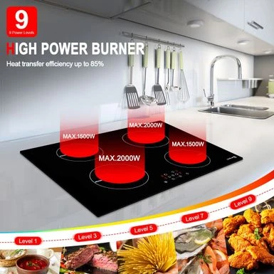 Gasland Chef 30" Built-in Electric Induction Cooktop With 4 Burners, Sensor Touch Control, 240V - Black 10 Gasland Chef 30" Built-in Electric Induction Cooktop With 4 Burners, Sensor Touch Control, 240V - Black - Image 8
