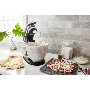 KitchenAid 5-Qt. Patterned Titanium-Reinforced Ceramic Bowl For Tilt-Head Stand Mixers, Whispering Floral 6 KitchenAid 5-Qt. Patterned Titanium-Reinforced Ceramic Bowl For Tilt-Head Stand Mixers, Whispering Floral - Image 4