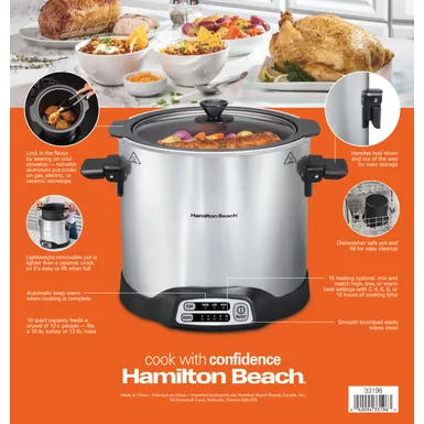 Hamilton Beach - 10qt Sear & Cook Stockpot Slow Cooker Silver 11 Hamilton Beach - 10qt Sear & Cook Stockpot Slow Cooker Silver - Image 9