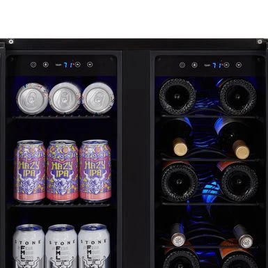 Newair 24" Built-in Dual Zone 18 Bottle And 58 Can Wine And Beverage Refrigerator And Cooler In Black Stainless Steel - Black 11 Newair 24" Built-in Dual Zone 18 Bottle And 58 Can Wine And Beverage Refrigerator And Cooler In Black Stainless Steel - Black - Image 9