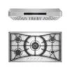 2 Piece Kitchen Appliances Packages Including 36" Gas Cooktop And 36" Under Cabinet Range Hood - Silver