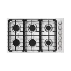 36-in Built-in Gas Cooktop With 6 Sealed Burners In Stainless Steel - LPG Convertible - 6000-BTUs Simmer Burner - Stainless Steel