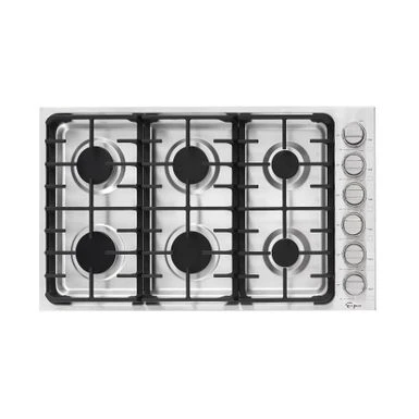 36-in Built-in Gas Cooktop With 6 Sealed Burners In Stainless Steel - LPG Convertible - 6000-BTUs Simmer Burner - Stainless Steel 3 36-in Built-in Gas Cooktop With 6 Sealed Burners In Stainless Steel - LPG Convertible - 6000-BTUs Simmer Burner - Stainless Steel