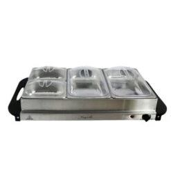 MegaChef Buffet Server & Food Warmer With 3 Sectional Trays - Electric - 3 - Silver -KitchenAid Shop b5e692e7 50f3 4b03 af8f a01966d6090a