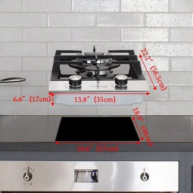 Gasland Chef 12'' Built In Gas Stove Top 2 Sealed Burners NG/LPG Natural Gas Cooktop ,ETL Certified, Black - Black 6 Gasland Chef 12'' Built In Gas Stove Top 2 Sealed Burners NG/LPG Natural Gas Cooktop ,ETL Certified, Black - Black - Image 4